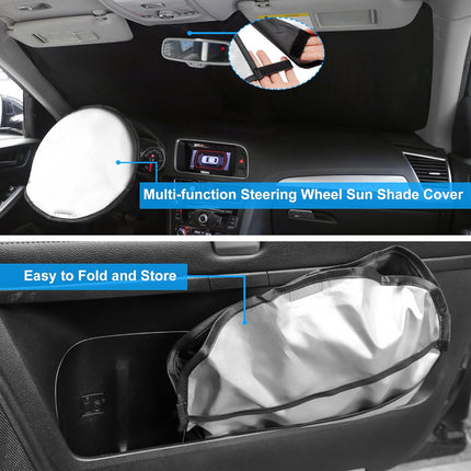 Windshield Sun Shade Custom Fit for 2016-2022 BMW X1 F48 Accessories Foldable Sunshade Sun Blocker Protect Car from Sun Rays & Heat Damage Keep Car Cooler
