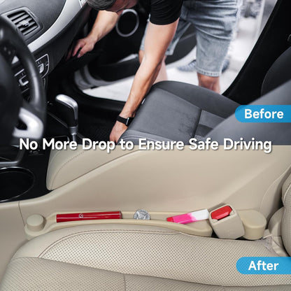 Car Seat Gap Filler Set of 2, Soft Foam Multifunctional Seat Side Gap Filler with Organizer & Hook - photo 2