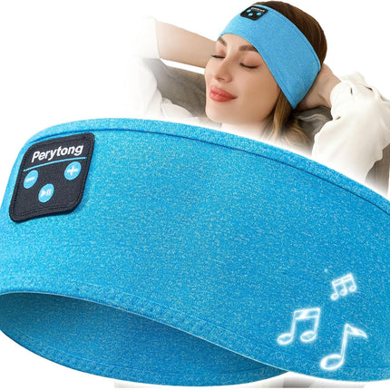 Perytong Sleep Headphones Wireless, Bluetooth Sports Headband Headphones with Ultra-Thin HD Stereo Speakers Perfect for Sleeping,Workout,Jogging,Yoga,Insomnia, Air Travel, Meditation (Azure)