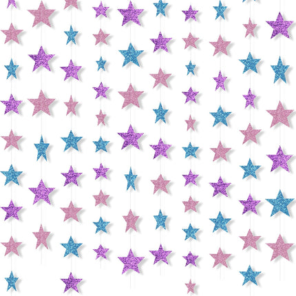 130 ft Star Garland Banner Decor, Gold
