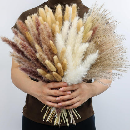 110pcs Dried Pampas Grass, (Vase Not Included),Dried Flower Bouquet, Reed Grass Bouquet for Boho Floral - photo 3