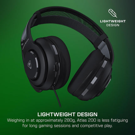 Turtle Beach Atlas 200 Wired Multiplatform Gaming Headset for Xbox, PlayStation, PC w/ 3.5mm Wired Connection - 50mm Nanoclear Drivers, Flip-to-Mute Mic, Memory Foam Cushions - Black