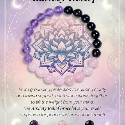 Bivei Protection Bracelet, Strength Crystal Healing Bracelet 8MM - Spiritual Stretch Beaded Jewelry for Women Men Gift