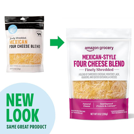 Amazon Grocery, Mexican-Style Four Cheese Blend, 8 Oz