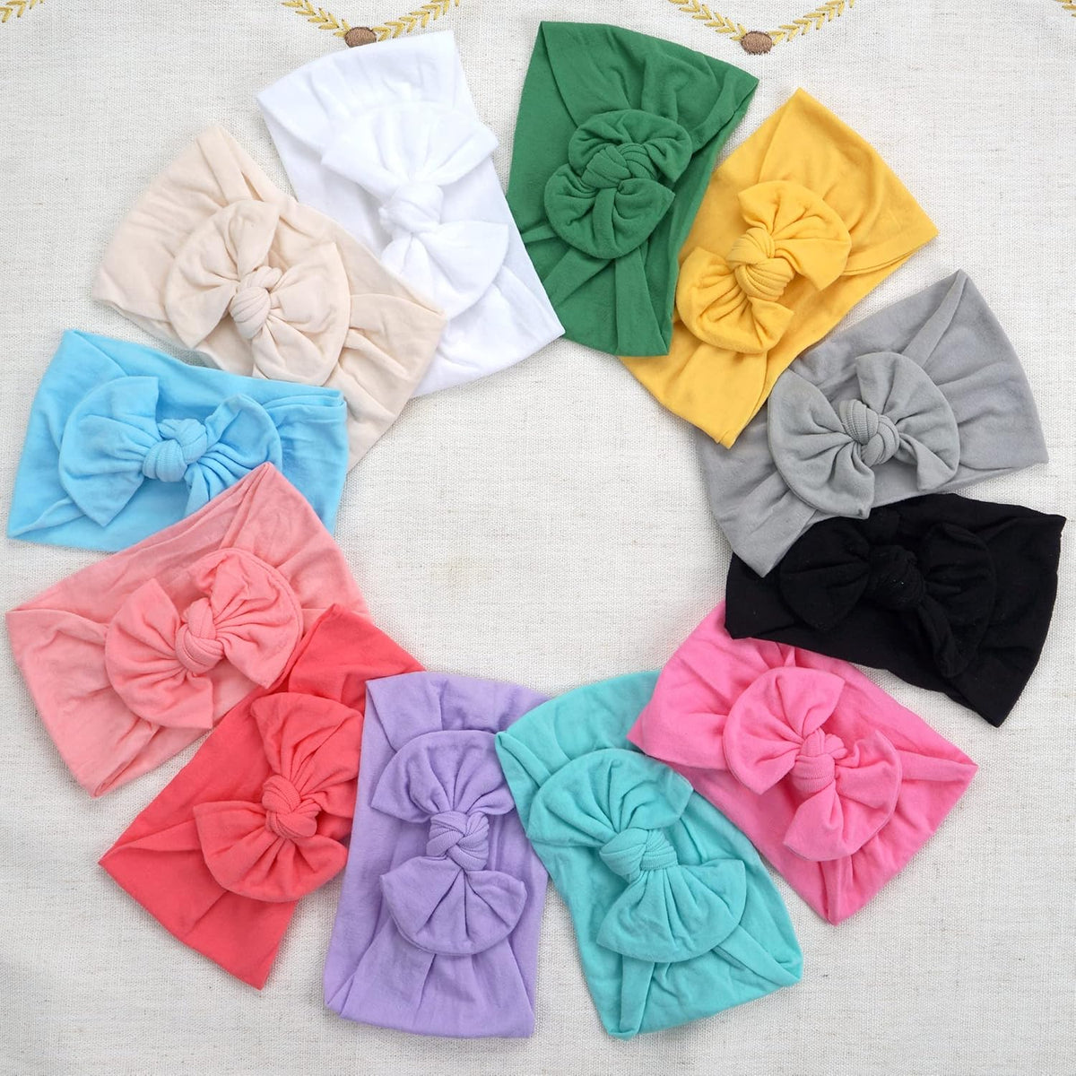Super Stretchy Soft Knot Headbands with Hair Bows Head Wrap Hair Accessories For Newborn Baby Girls - photo 4