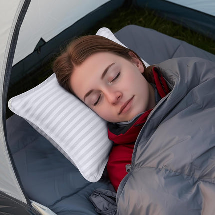 Utopia Bedding Travel Pillow for Airplane, Car and Toddlers (White, 2 Pack), Neck Support for Travelling, Down Alternative Filling, Compact Camping Pillow for Backpacking & Hiking (12x20)