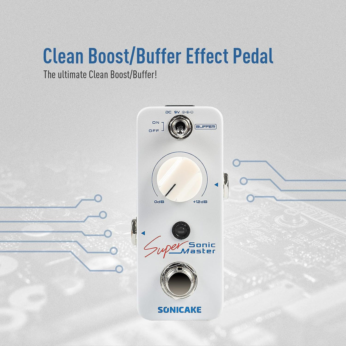 Clean Boost Pedal with Buffer and +12dB Gain, Mini Pure Boost Guitar Bass Effects Pedal - photo 2