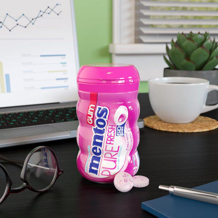 Mentos Pure Fresh Sugar Free Gum With Xylitol Sweetener, Bubble Fresh, 90% Recyclable Curvy Bottle, 50 Pieces per Bottle, 6 Pack