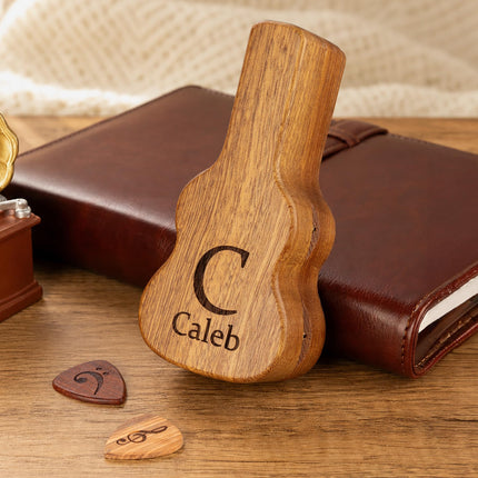 Personalized Guitar Pick Holder Case with Engraved Name