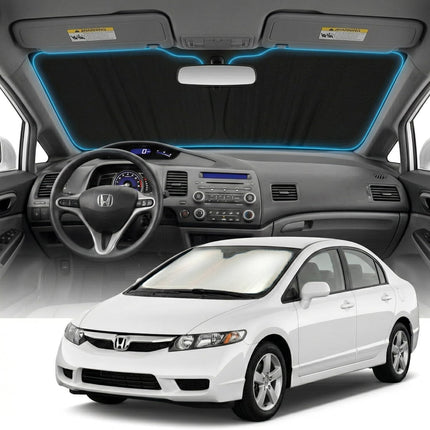 for Honda Civic Sun Shade Windshield Cover - Custom Fit Civic Accessories 2006-2015 Sunshade Foldable UV Protection & Heat Shield Sun Visor Accessories