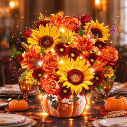 Birthday Card with Music Lights, Pop Up Sunflower Bouquet For Women