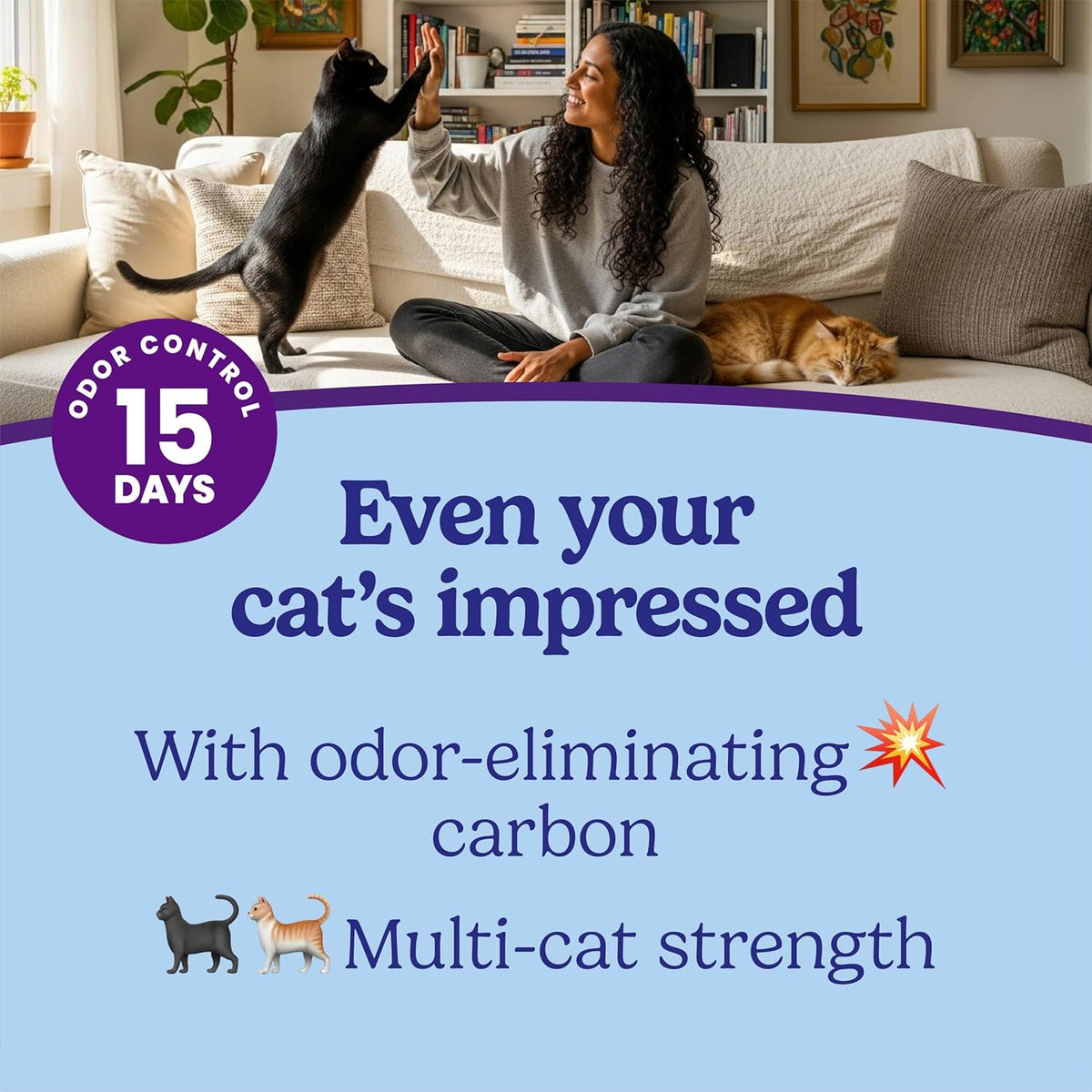 Advanced Odor Shield Multi Cat Clumping Litter with Freshness, Low Dust, Odor Control with Ammonia Block - photo 3