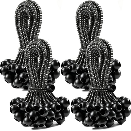 100 Pack Ball Bungee Cords 9 Inch, Heavy Duty Bungee Cord with Balls Canopy Tarp Tie Downs Bungee Balls for Camping, Shelter,Cargo,Tent Poles UV Resistant