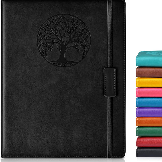 Lined Journal Notebook for Women Men,256 Pages A4 Large Hardcover Leather Journals for
