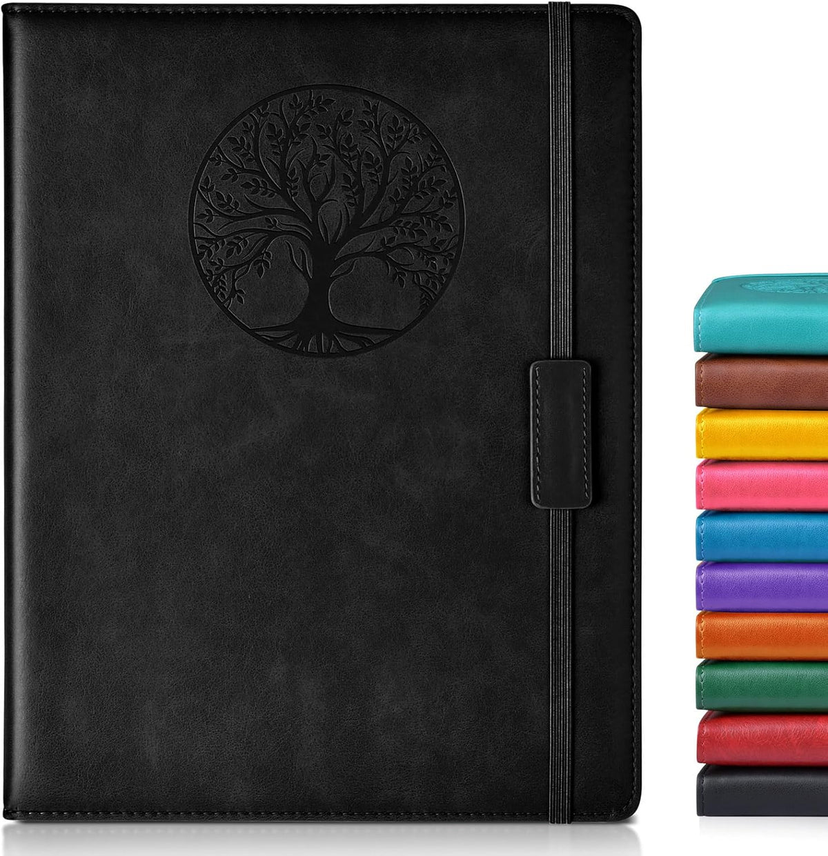Lined Journal Notebook for Women Men,256 Pages A4 Large Hardcover Leather Journals for
