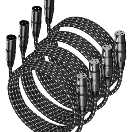XLR Cables 3ft 2 Pack,Short Microphone Cable OFC Noise Reduction