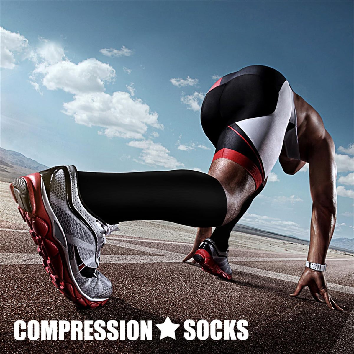 Compression Socks (3 Pairs) - 15-20 mmHg, Black, S/M - photo 3