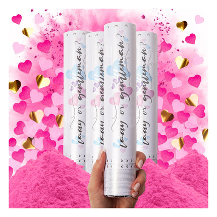 Gender Reveal Confetti Cannon, Biodegradable Blue Powder, 2 Pack