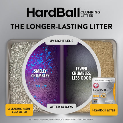 ARM & HAMMER Hardball Lightweight Platinum Multi-Cat Clumping Cat Litter Odor Control, Easy No-Mess Scooping, Garden Bloom Scent, 8.5 Lbs.
