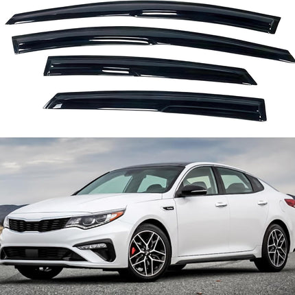 IG Window Visors Fit for 2016-2020 Kia Optima, Out-Channel Rain Guards Vent Wind Deflectors 4PC, Car Accessories for 16-20 Optima (Excludes Hybrid Models)