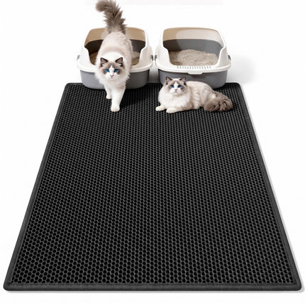 Litter Box Mat, Double-Layer Urineproof Design, 30" x 24" Gray