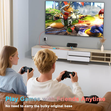 Switch 2 Dock,(Plug-and-Play) 4K@60HZ 6.6 ft,USB C to HDMI Replacement Cable for Nintendo Switch Dock,Portable Travel TV Base Adapter ＆ Travel NS2 Docking Station Cord Compatible with Nintendo Switch
