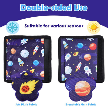 3 Pcs Car Seat Stroller Straps Pads for Baby, Newborn Soft Shoulder Strap and Crotch Covers, Universal Shoulder Straps Pads for Car Seat, Pushchair, High Chair (Starry Sky)