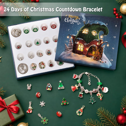 Christmas Countdown Advent Calendar Bracelets 2026 for Kids Girls Gift