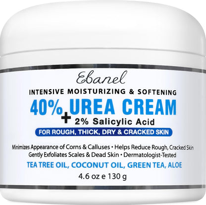 Urea Cream 40% plus Salicylic Acid 2%, Foot Cream for Dry Cracked Heels Feet Knees Elbows Hands, Foot Dead Skin Cuticle