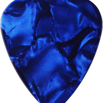 Celluloid Dark Blue Pearl Guitar Or Bass Pick - 0.71 mm Medium Gauge - 351 Shape - 12 Pack