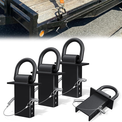 Stake Pocket D Ring, 18000lbs D Rings Heavy Duty Stake Pocket Tie Down for Trailers and Flatbeds Trucks, Removable Trailer Tractor Tie Down Accessories Anchor for Flatbed Cargo Trucks, 4 Pack