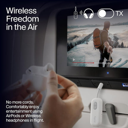Twelve South AirFly SE | Bluetooth Wireless Audio Transmitter Adapter for AirPods/Headphones, 20+ Hr Battery, Works with 3.5mm aux Jacks on Airplanes, TVs, Gym Equipment, and Travel