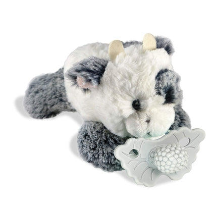Sloth RaZbuddy w/RaZberry Teething Relief Pacifier – Soothes Sore Gums w/Nature-Inspired Texture, 100% BPA-Free Silicone Teether, Detachable Stuffed Animal – 3 Months+ Teether, Tan