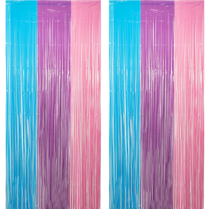 Iridescent Party Streamers Backdrop 3.2ft x 6.5ft 2 PCS