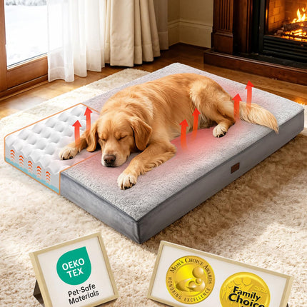 Orthopedic Large Dog Bed, Reversible Memory Foam, 41 inch-XL(Gray)