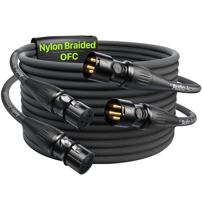 XLR Cables 10ft, Neutrik REAN Connectors, Dual Shielded