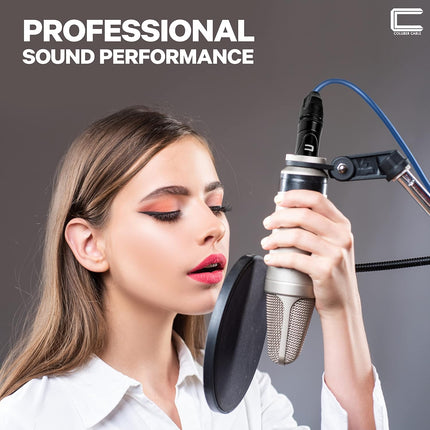 Balanced XLR Cable Male to Female - 3 Feet Blue - Pro 3-Pin Microphone Connector for Powered Speakers, Audio Interface or Mixer for Live Performance & Recording