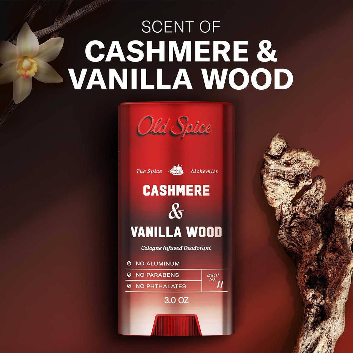 Aluminum Free Men's Deodorant, Cashmere + Vanilla Wood Scent, 3.0 oz - photo 4