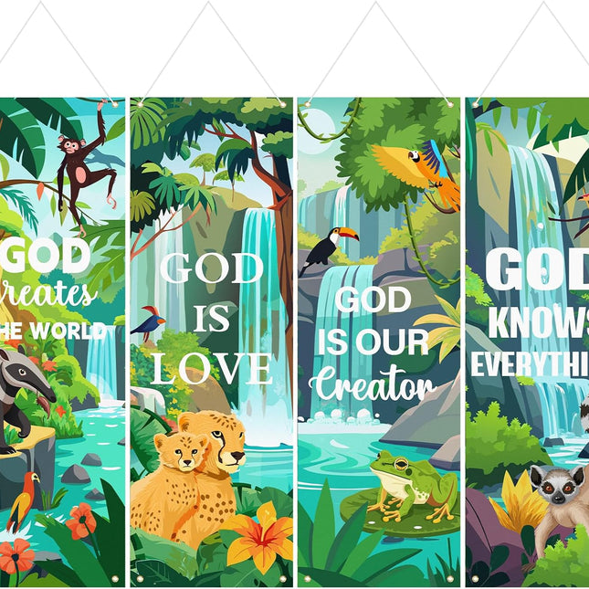 4-Piece Rainforest Waterfall Banners, 72 x 24 in