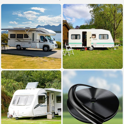 1” RV Trim Molding Insert, 100 Ft Heavy Duty RV Weather Stripping Exterior, Vinyl Rubber Seal Strip Includes End Caps, Screw Cover Trim for Camper Travel Trailer, Black