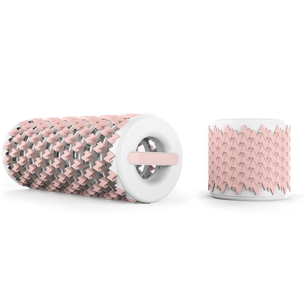 Retractable Massage Roller size comparison showing portable compact form