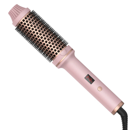 Ceramic hair curler brush packaging and included accessories overview