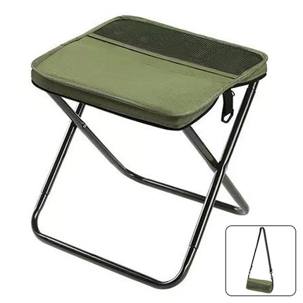 Foldable Backpack Stool showing adjustable shoulder straps and buckles
