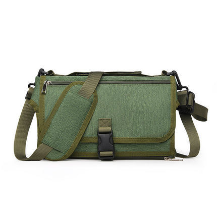 Portable baby changing pad stored inside diaper bag showing portability and fit
