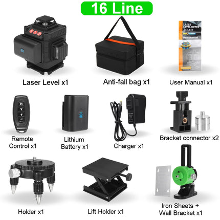 3D Laser Level beam visibility comparison in low light construction environment