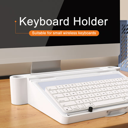 Multifunctional laptop stand in home office setup improving posture and reducing neck strain
