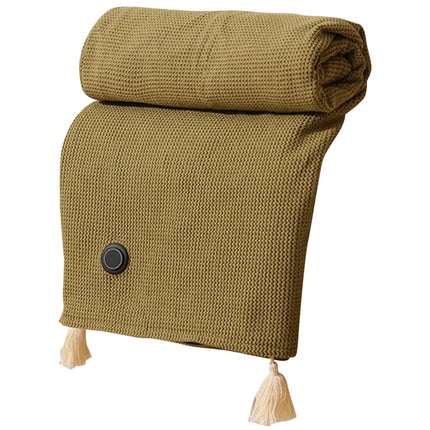 Wearable Electric Heating Blanket folded flat showing full blanket dimensions