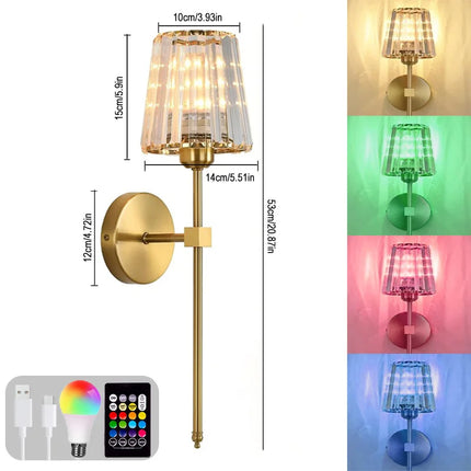 LED RGB Rechargeable Wall Lamp cordless design living room accent
