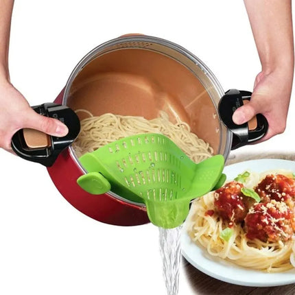 Universal Silicone Strainer Clip dimensions and size guide for pots and bowls