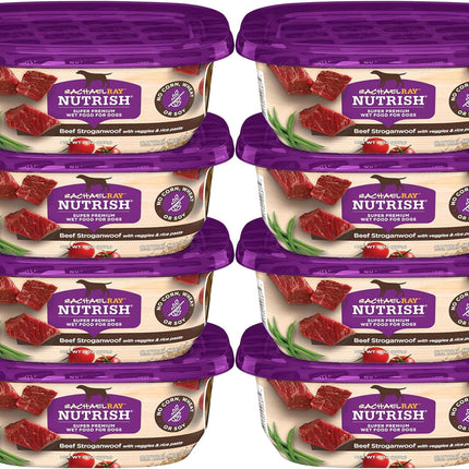 Nutrish Wet Dog Food Tubs, Beef Stroganwoof Recipe, 8 Ounce Tub (Pack of 8) (Rachael Ray)